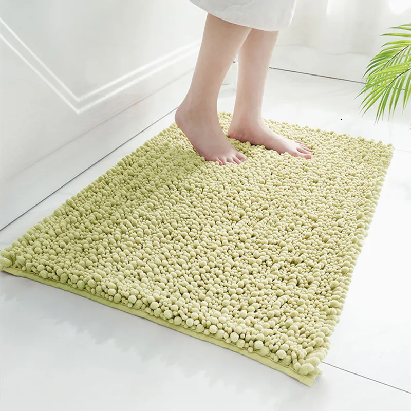 Mattor Pure Chenille Badrumsmatta Badmatta Non Slip Washable Dusch Door Badrum Sidan Badrumsmatta Badrum Thandduk 230329