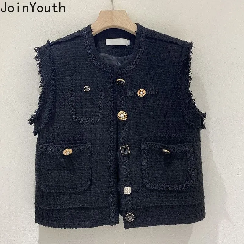 Gilets pour femmes Débardeur pour femmes coréennes Mode Température Réservoir Ropa Mujer Gilet sans manches Lâche Vintage Veste Y2K Top 230329