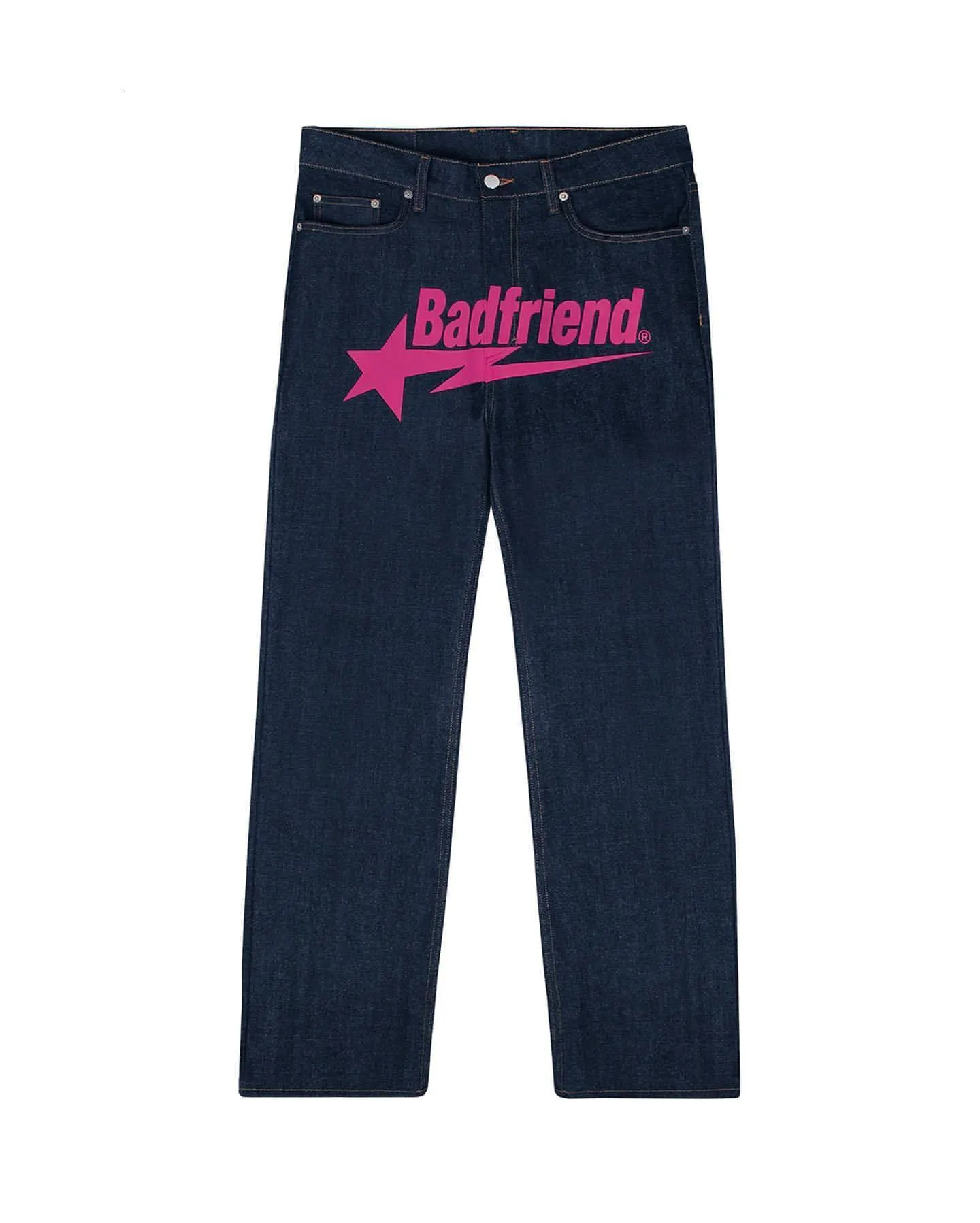 Y2K Hip Hop Badfriend Ariat Jeans For Men With Letter Print Baggy