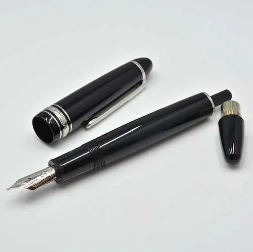 Luxury Series 149 Bright Black Silver Clip M NIB Pen Penless Case