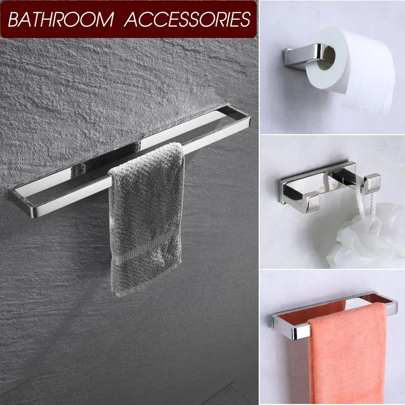 Set di accessori da bagno Accessori da bagno 4 pezzi Porta carta Porta accappatoio Lager Portasciugamani Shine Acciaio inossidabile cromato Montaggio a parete