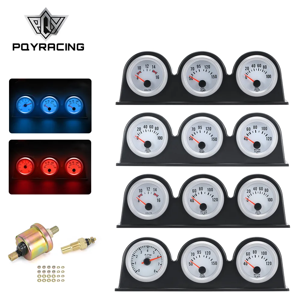 Universal Triple Gauge 52MM Oil Pressure Gaugee, Water Temp Gauging