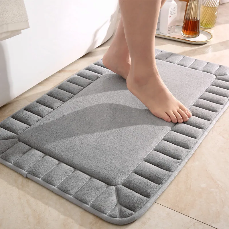 Tapis Inyahome tapis de salle de bain en mousse à mémoire de forme super doux en peluche tapis de salle de bain absorbant antidérapant lavable en machine tapis de chambre 230329