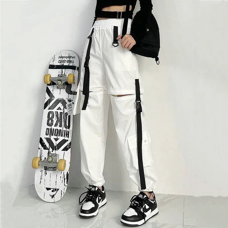 Women's Pants s Big Pockets Cargo High Waist Loose Streetwear Summer Baggy Tactical Trouser Hip Hop Joggers Female 230329