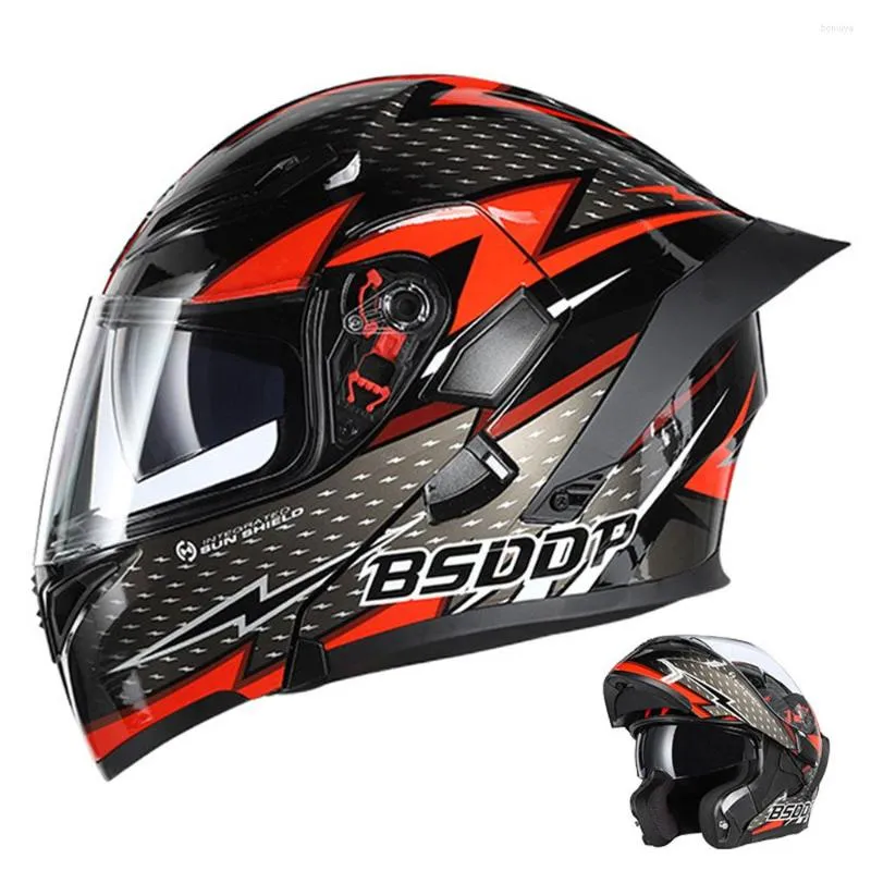 خوذات الدراجات النارية BSDDP خوذة Flip Up Capacete De Moto Masculino Doublel Lens Motorike Motocross for Men Women