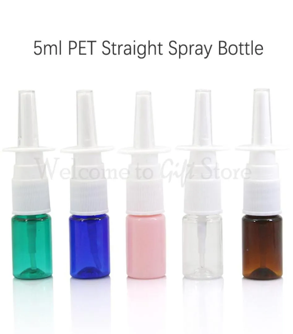 5mlペットストレートスプレーボトルペットボトル化粧品液体サブボトルパッキングツール直立スプレーツール鼻スプレーDN048254825