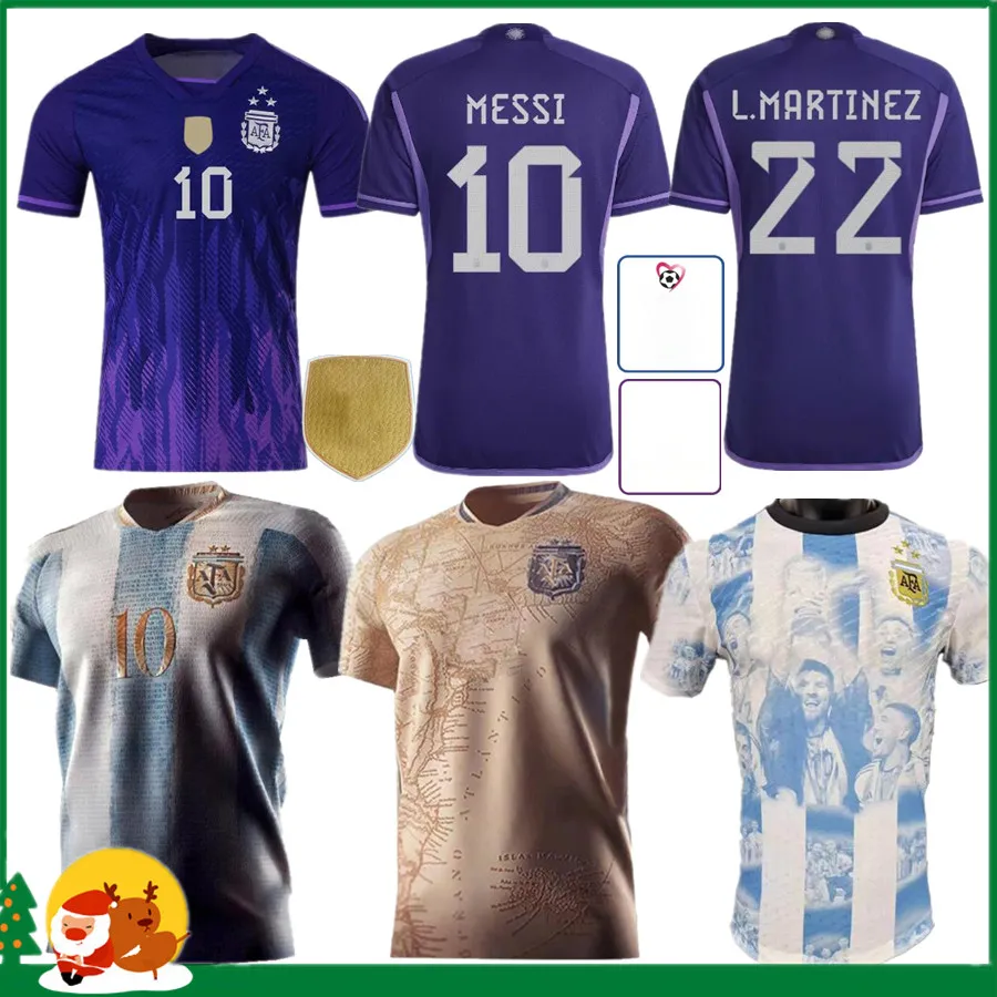 2022 2023 3 stars Argentina soccer Jerseys 22 23 DYBALA DI MARIA MESSIS MARTINEZ DE PAUL MARADONA FERNANDEZ football shirt kids kit / Men / women