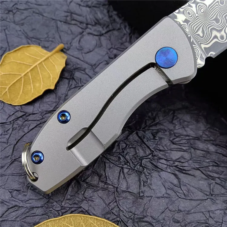 Новейший маленький складной карманный нож с титановой ручкой VG10 Лезвие из дамасской стали для кемпинга на открытом воздухе EDC Ножи
