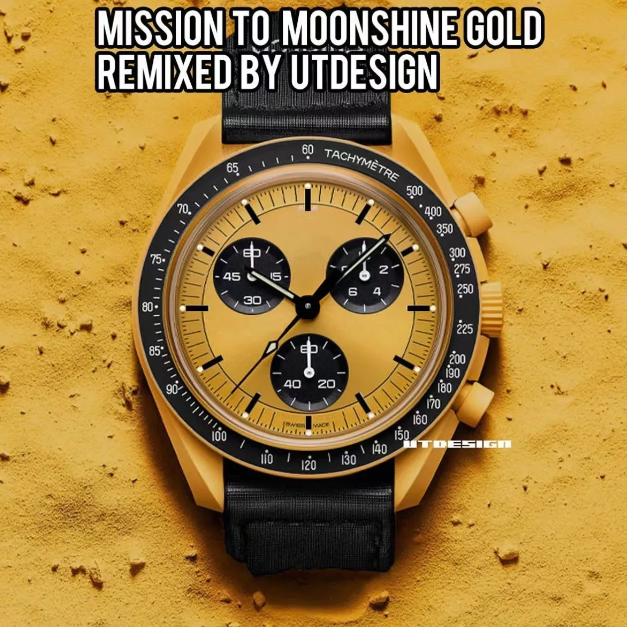 Moon Men Watch Pleine Fonction Quarz Chronographe Montres Mission To Mercury 42mm Nylon Montre De Luxe Édition Limitée Master Wristwatc2643