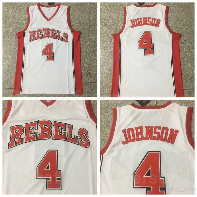 NCAA UNLV Rebels College#4 Larry Johnson Jerseys Men Basketball University White Away Kolor oddychający dla fanów sportowych Pure Cotton Shirt Doskonała jakość w sprzedaży