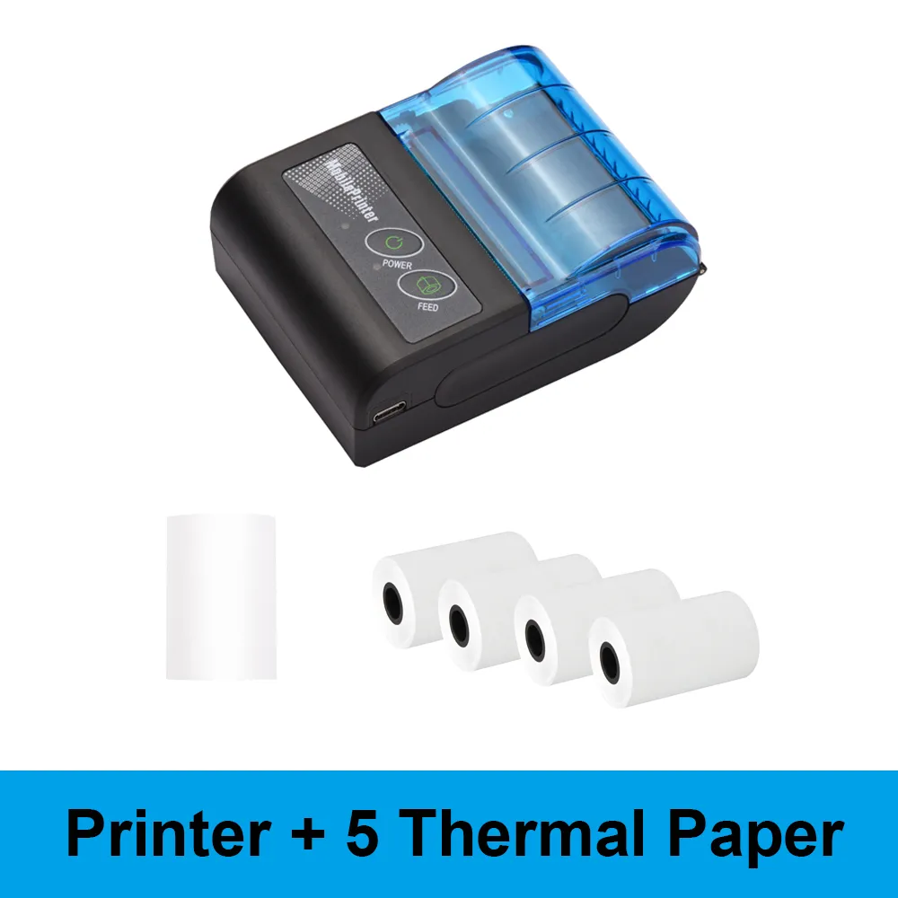 Mini imprimante photo thermique Imprimante portable de poche Sans fil Pos  Imprimante thermique Image Imprimante Memo Label Reçu Papier Imprimante
