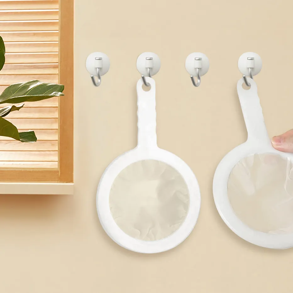 3 filtri in nylon con rete 400/200/100, colino da cucina fine con manico in plastica per filtrare succhi, latte di soia, vino e caffè