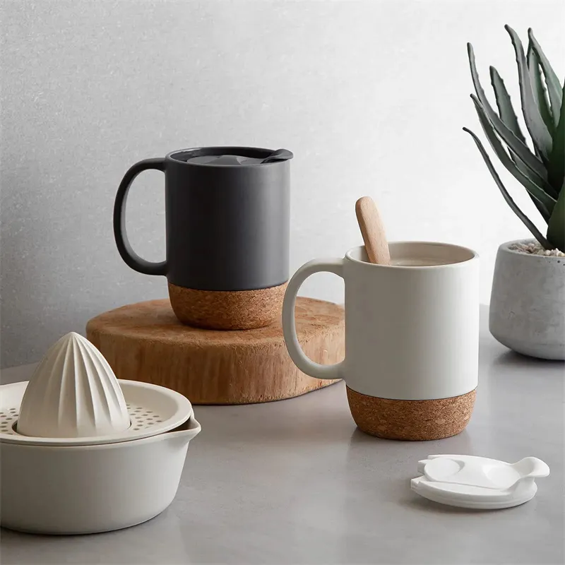 Ceramic Cork Bottom Mug with Lid and Tray 12oz 15oz Thermal Insulation  Coffee Cup from Dhgate Mugs - price 7.56