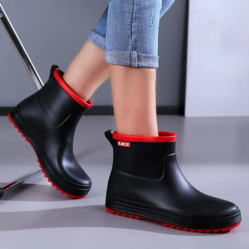 كاحل المطر الحذاء مقاوم للماء الأحذية المطاطية لزوج الصيد Galoshes رجل العمل والسلامة Rainshoes Botas de lluvia hombre