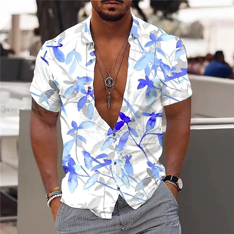 Hawaiian Tropical Mens Casual Print Shirts 3D Beach Holiday Short Sleeve Tee  With Floral Blouse Oversized 5XL Camisa For Summer From Nan03, $12.24