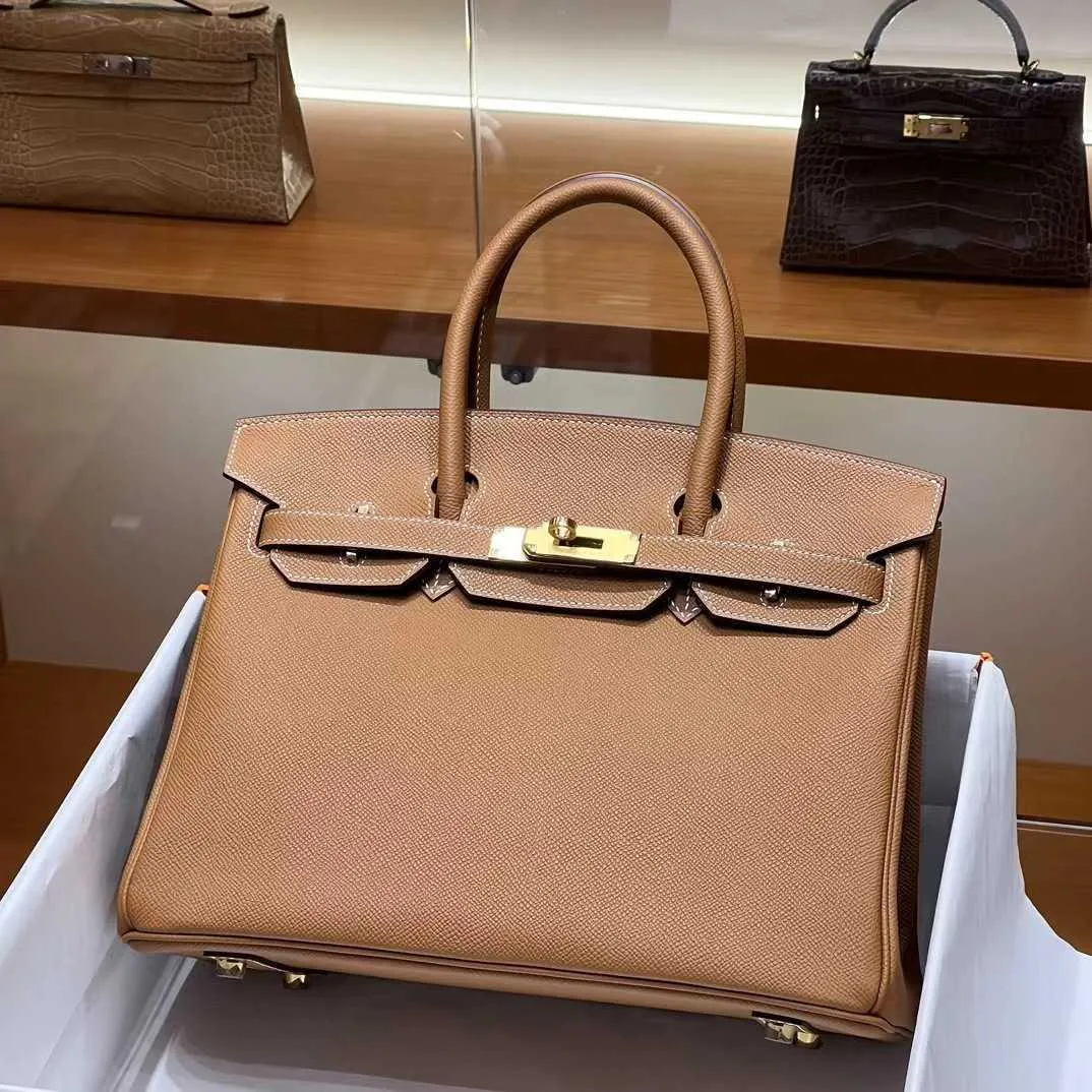 Bags Epsom Designer 2023 Bag Palm Birkins Pattern Handmade Wax Lined Leather Pack Classic Fashion High Quality Handbag Women