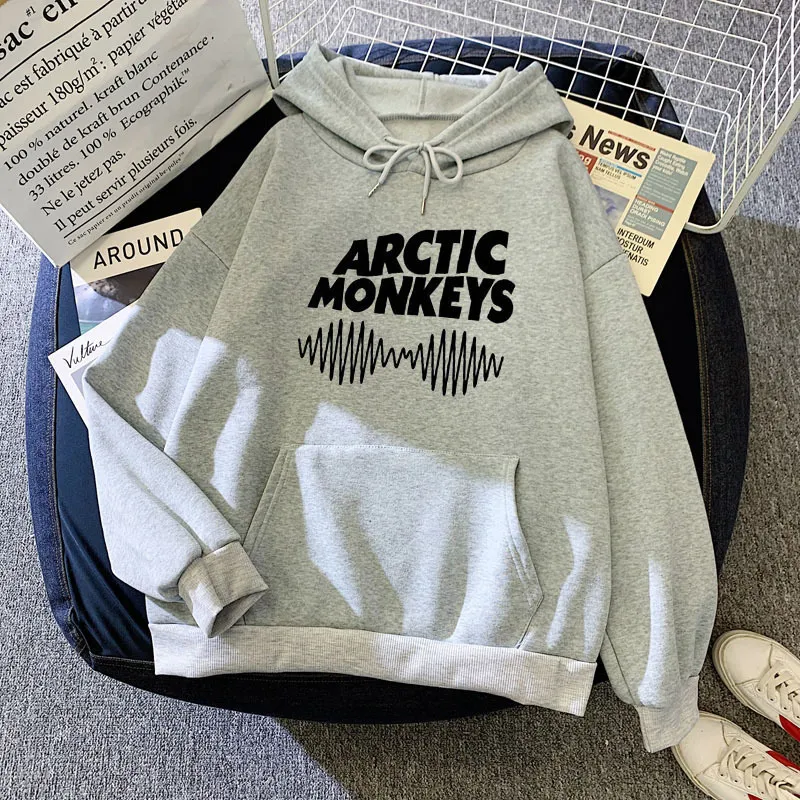 Damen Hoodies Sweatshirts Herbst Winter Hoodie ARCTIC MONKEYS Sound Wave Gedruckt Brief Fleece Langarm Pullover weibliche Hip Hop 230329