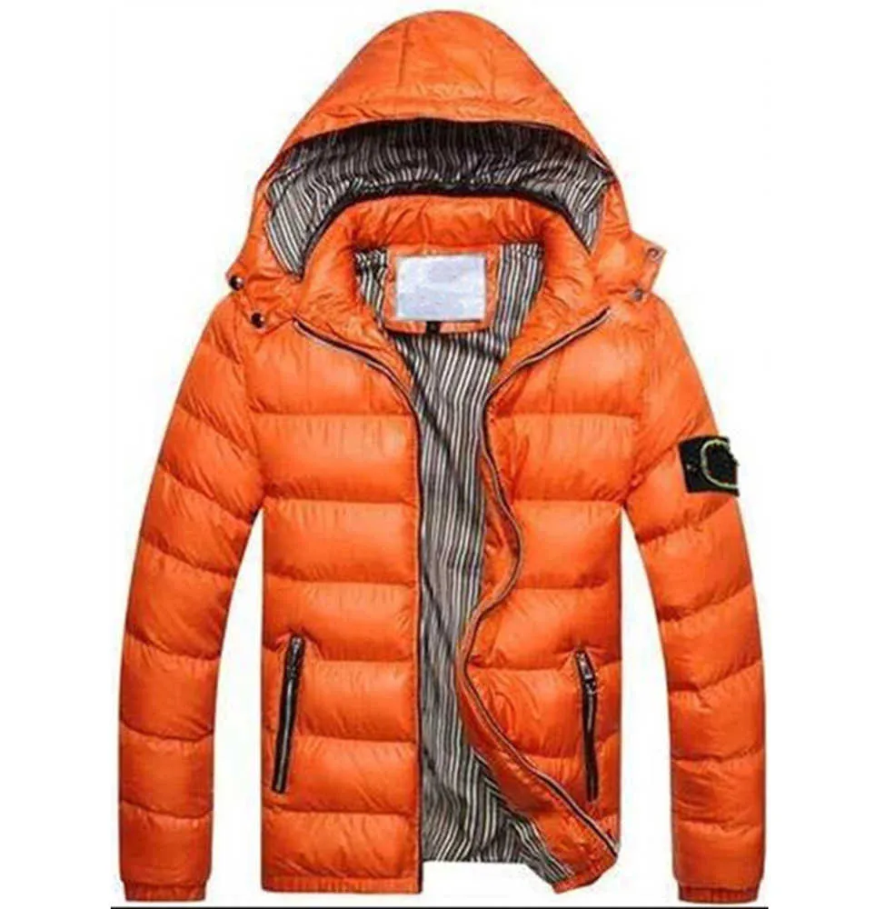 Orange stone island coat online