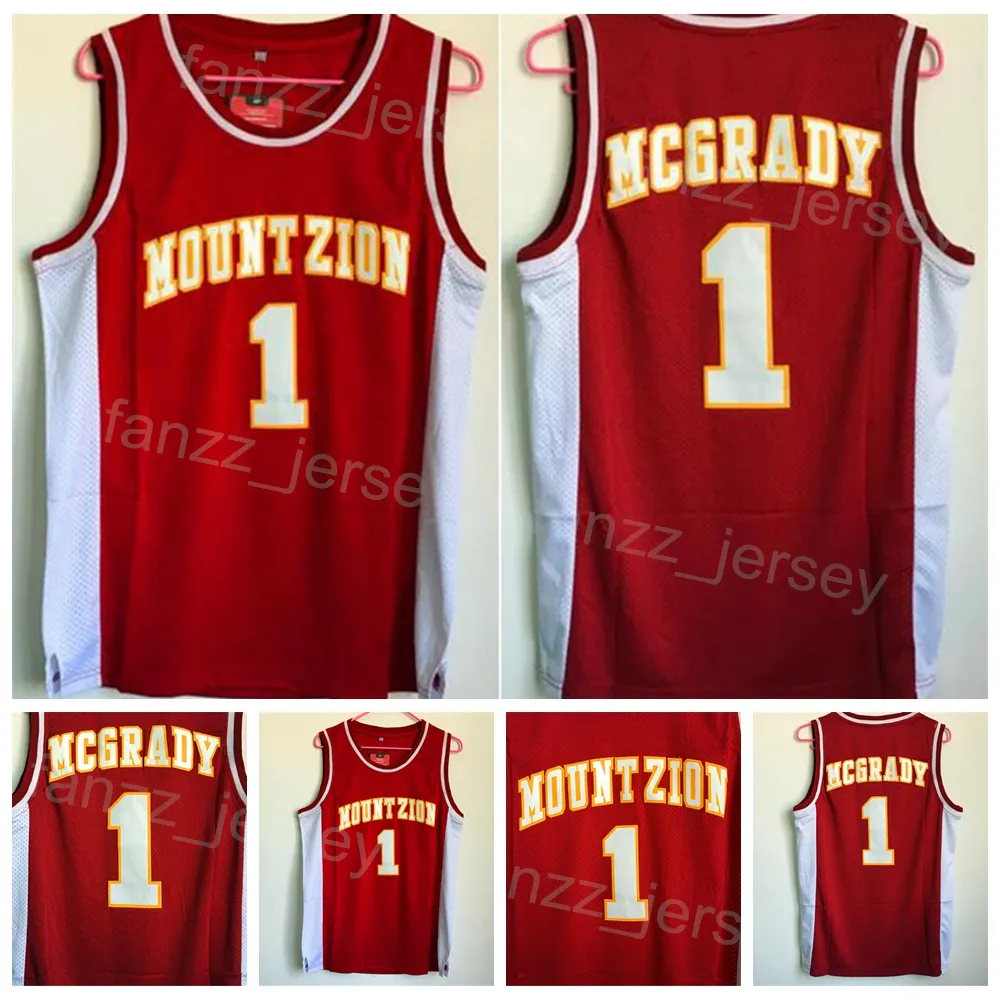 Tracy McGrady Jersey 1 Wildcats Mountzion High School Basketball Shirt College für Sportfans Universität Atmungsaktiv Teamfarbe Rot Reine Baumwolle Genäht Männer NCAA