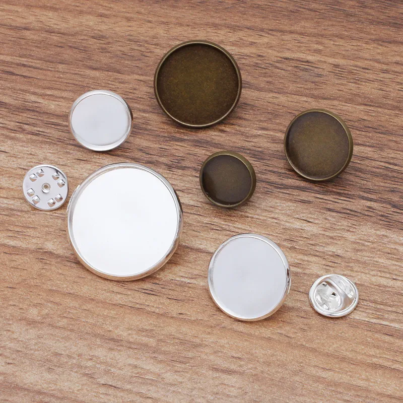 12mm 10mm 8mm tamanho interno cobre brincos de prata configuração em branco moldura em branco cabochão anel base para DIY anel 100pcs lote K05122264h
