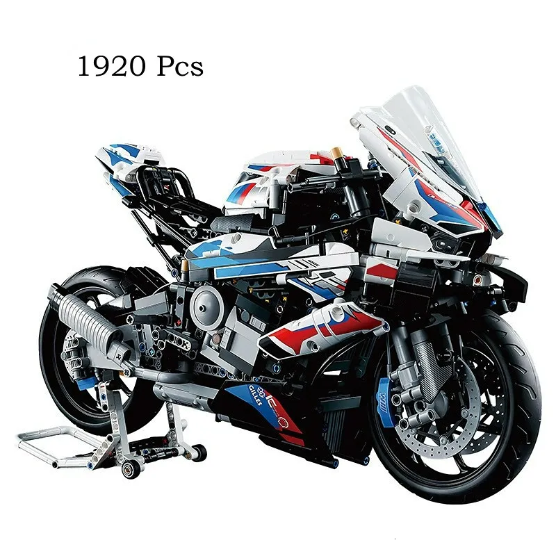 Other Toys 1920 Pcs Set MOC Technical Super Speed M1000RR Motorcycle Building Block Fit 42130 Motorbike Model Vehicle Bricks Gifts 230329