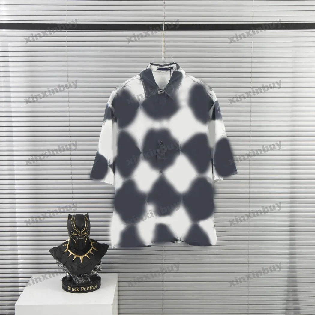 xinxinbuy Hommes designer Tee t-shirt 23ss grandes fleurs plantes imprimer manches courtes coton femmes Noir Blanc bleu gris kaki XS-3XL