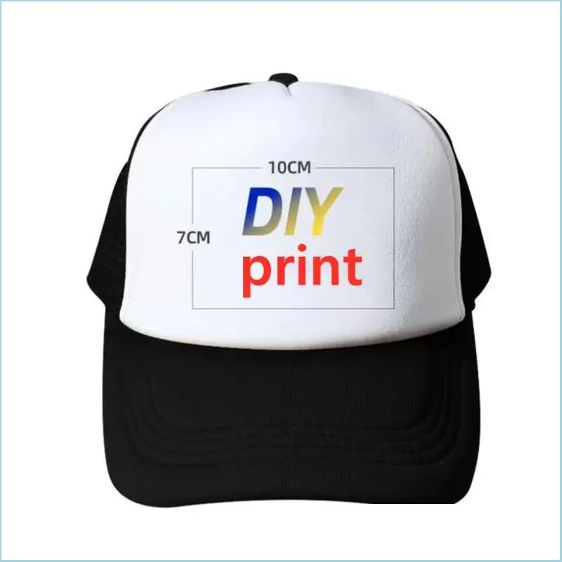 Party Hats Sublimation Blank Baseball Ball Kids Adt Mesh Snapback Diy Summer Ponytail Visor Thermal Heat Printed Sport Beach Gifts D Dhq6J