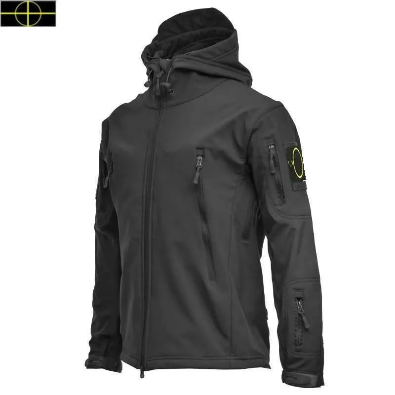Mens Windproof Hooded Solid Casual Jacket Lycra Spandex, Black 