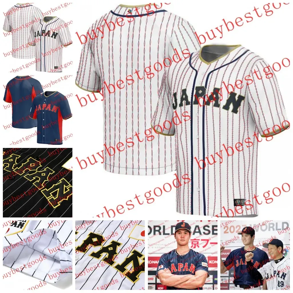 Genähtes Team Japan 2023 World Baseball Classic Jersey WBC 7 Takumu Nakano 47 Keiji Takahashi 8 Kensuke Kondo 23 Lars Nootbaar 34 Masataka Y