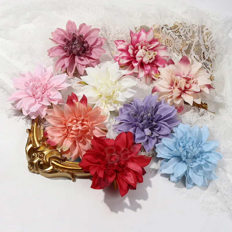 10cm Pompon Head Fake Flower Silk sztuczne kwiaty do panny młodej Ściana Ściana Flower Dekoracja ogrodu