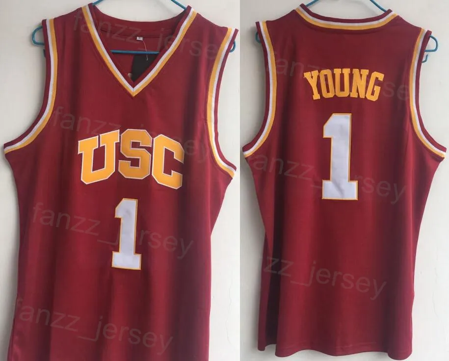 USC Trojans Jersey College DeMar DeRozan 10 1 Nick Young 24 Brian Scalabrine 31 Cheryl Miller 33 Lisa Leslie All Stitched Team Red White Yellow Shirt