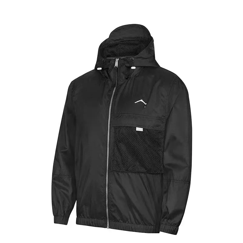 2023 Neue Männer Casual Sports Outdoor Jacke Mantel Basketball Training Fiess Windbreaker bedruckte Buchstaben Kapuze -Jacken Oberbekleidung Herrenkleidung