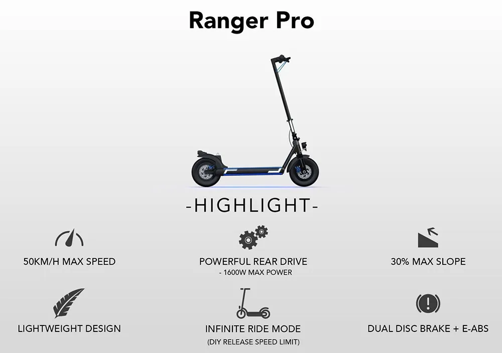 400W Tx85 Pro Electric Scooter With CNC Bearing Disc Brake 3 Speed