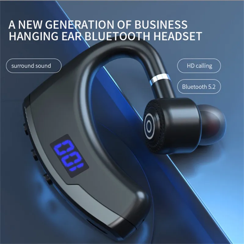 新しいV9ProビジネスTWSイヤホンイヤホン5.1 Bluetoothワイヤレスヘッドフォンイヤーフックハイファイステレオヘッドセットハンズフリースポーツイヤホン