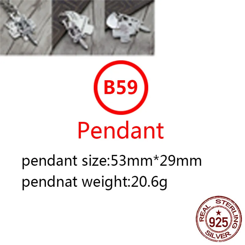 B59 S925 Sterling zilveren hanger Gepersonaliseerd mode eenvoudig paar creatief heilig zwaard kruisbloembrief net rode hiphop punk style sieraden cadeau