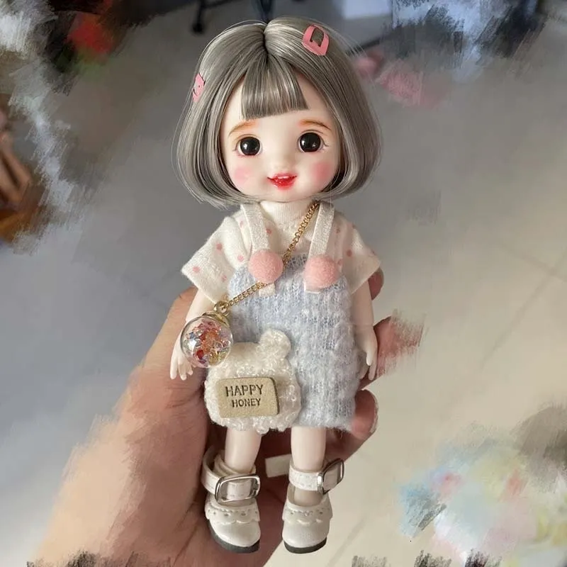 Doll Bodies Parts 17CM Mini Cute BJD s Fashion Full Set Clothes Princess Makeup Joints Movable Accessories 16CM 18 Girls Child Toy Gifts 230329