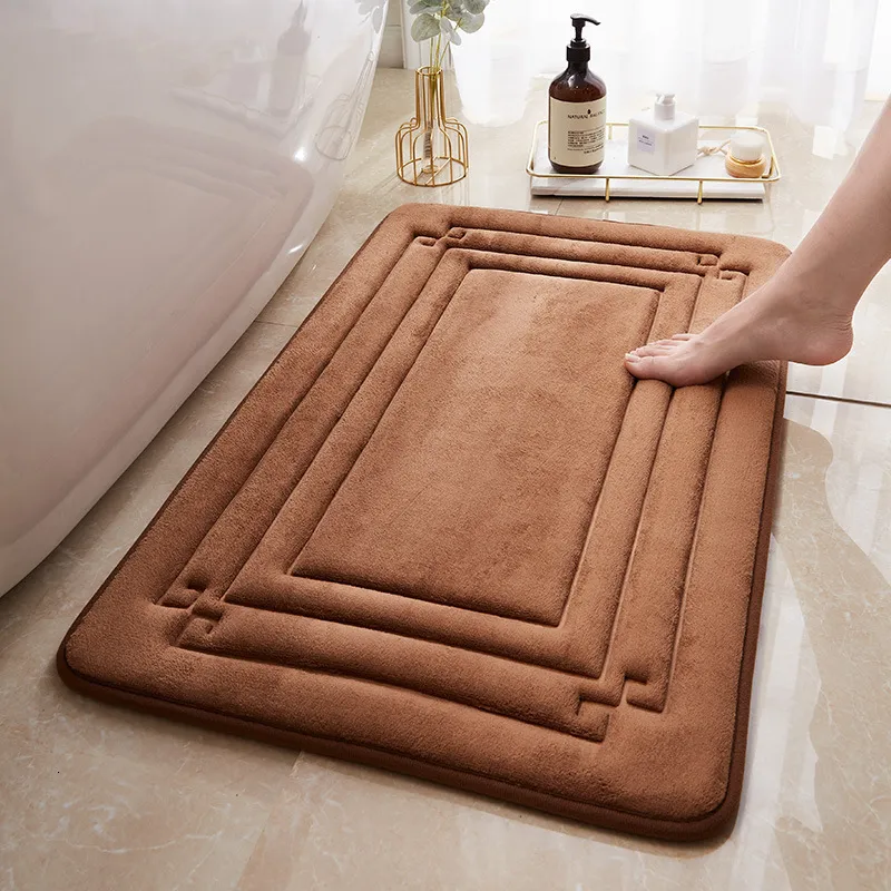 Tapijt traagschuim badkamer mat tapijt geometrie badkamer mat toiletmat anti-skid zuigdeur badkamer wasbaar 50x80cm 230329