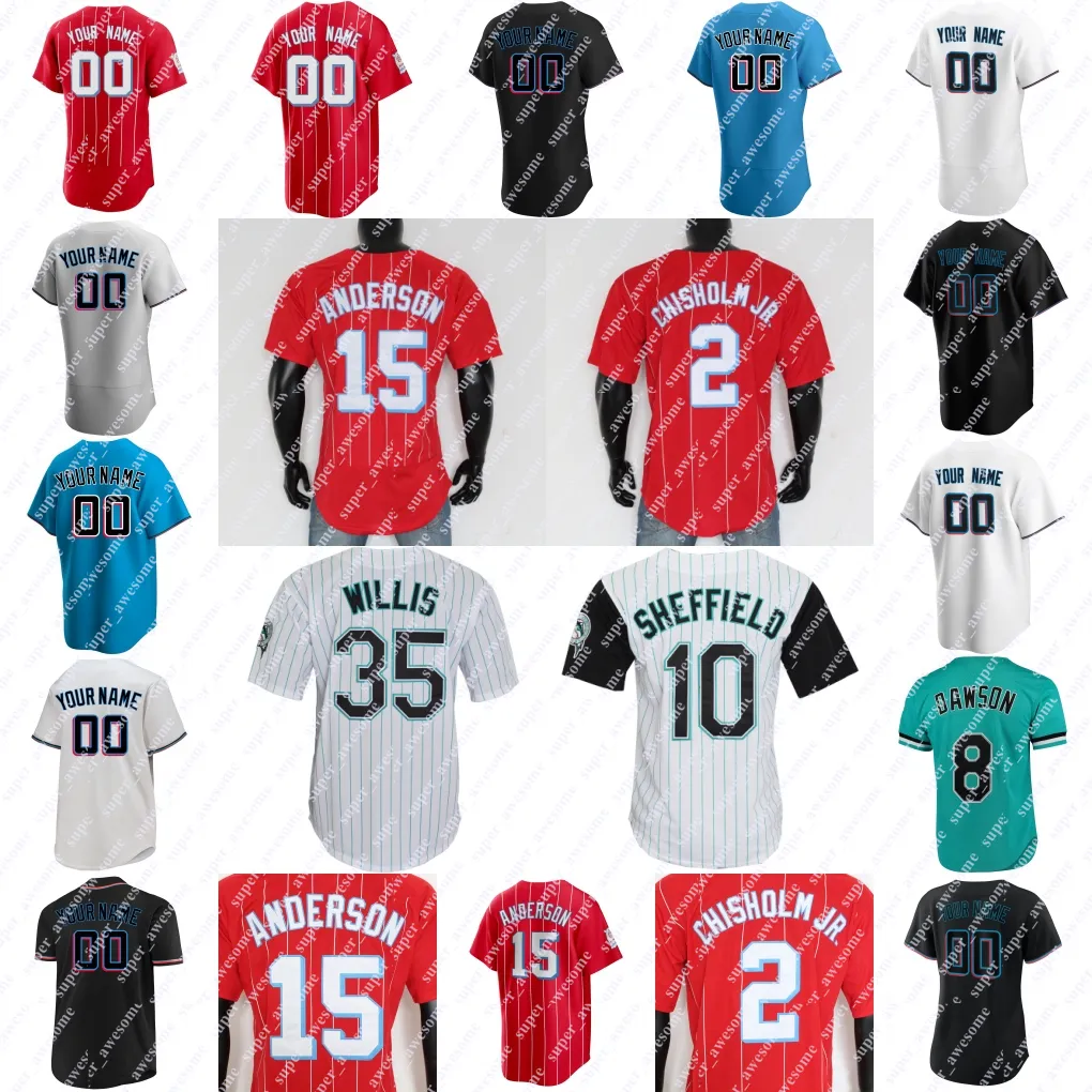 Jazz Chisholm Jr. Baseball Jersey Sandy Alcantara Luis Arraez Tim Anderson Bryan de La Cruz Jesus Sanchez Jon Berti Josh Bell Nick Gordon A.J. بوك تريستان غراي نيك فورسيز