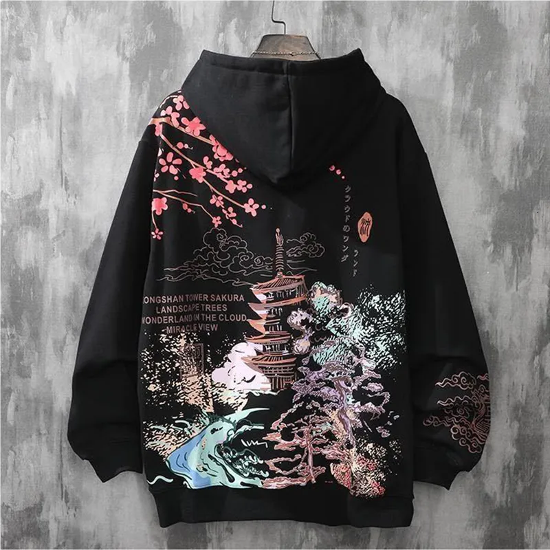 Мужские толстовки с капюшоном Sudaderas Con Capucha Loft Print Hoodie Y2k Одежда Harajuku Аниме Хип-хоп Японская уличная одежда Толстовки с капюшоном Мужчины Kpop 230329