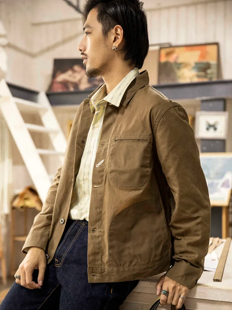 Red Tornado Waxed Canvas Vintage Jackets Men With Blanket