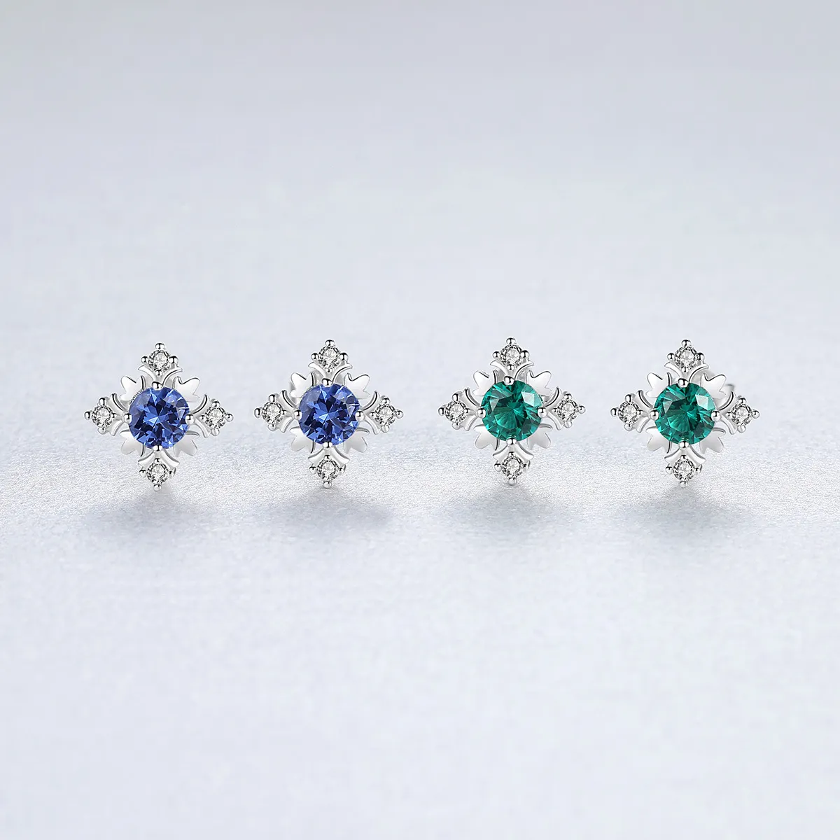Geometric Design Micro-set Colour Gemstone s925 Silver Stud Earrings European Retro Sexy Charming Women Earrings Luxury Exquisite Jewelry Gifts