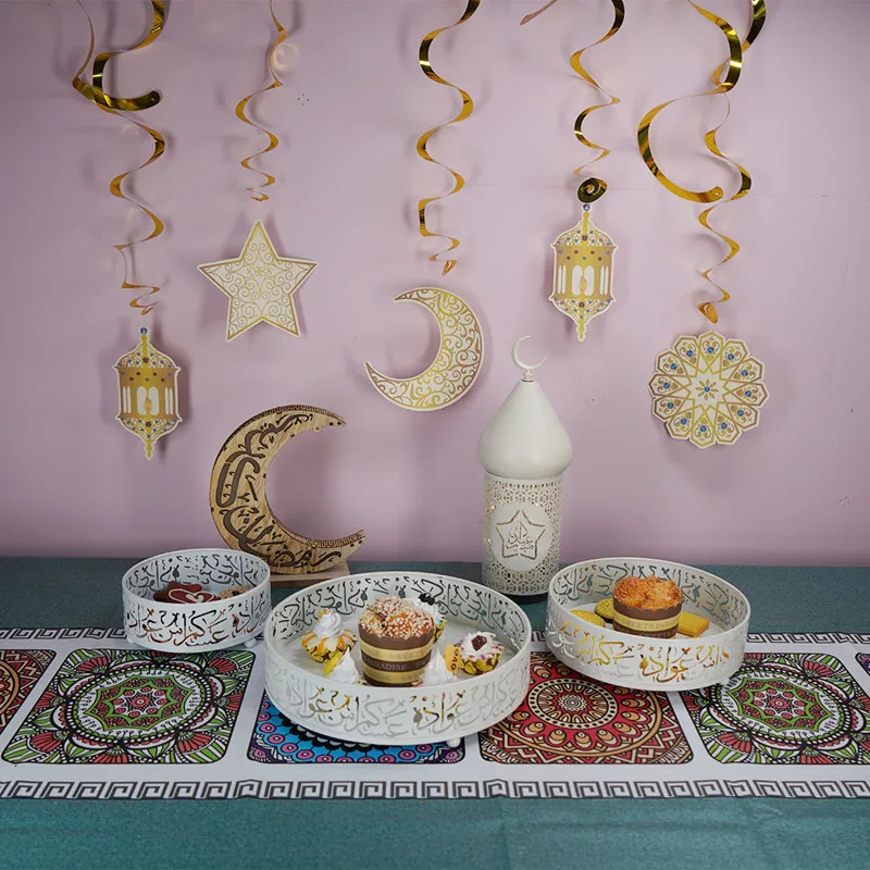 Andra evenemangsfestleveranser 3st/Set Muslim Eid Festival varor Eid Adha Plating Dinner Plate Tray Ramadan Party Supplies Eid Mubarak Kareem Decoration 230329