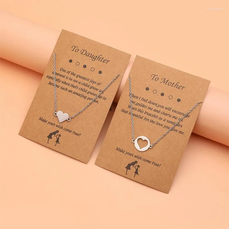 Chaînes mère fille colliers ensemble 2 pièces maman et moi correspondant en acier inoxydable coeur papillon bijoux cadeau jour collier tendance