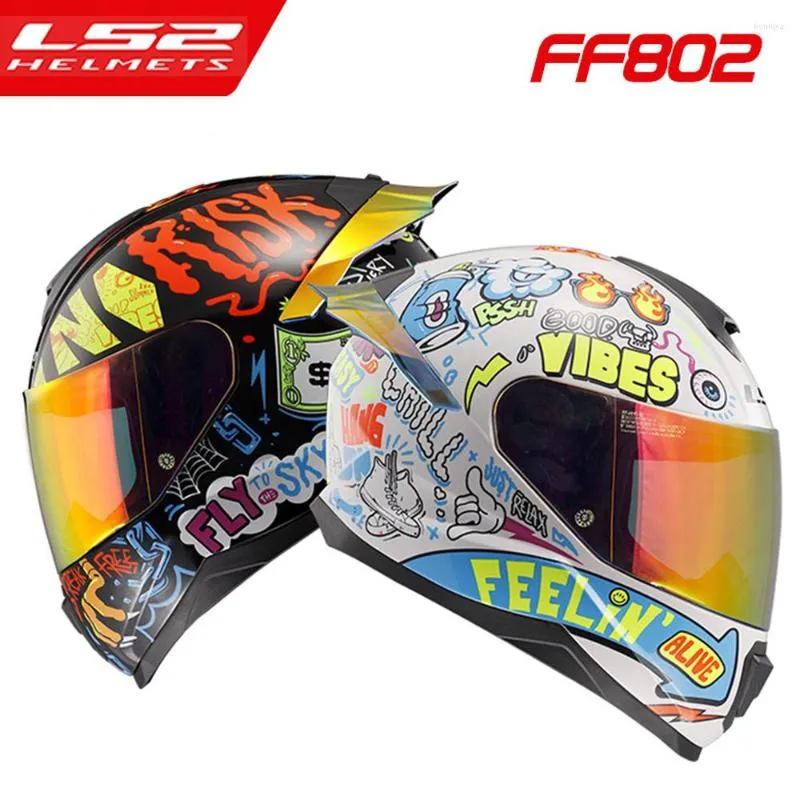 Caschi Moto LS2 FF802 Casco Clown Integrale Motocross Racing Uomo Donna Casco Moto Casque Approvato 3C