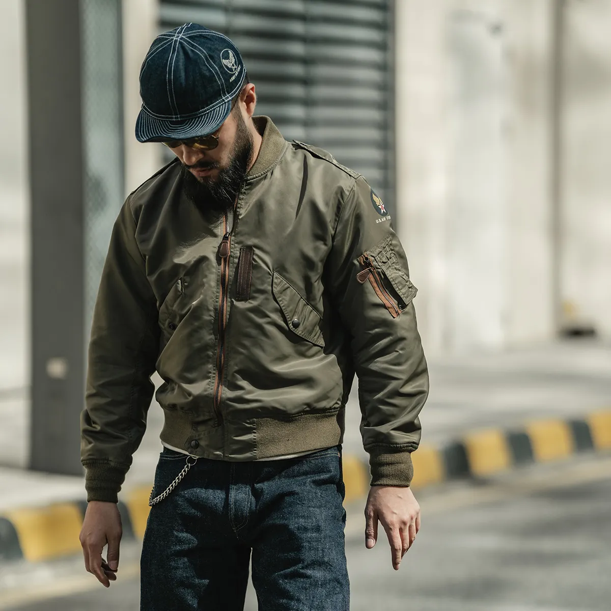 Bronson USAF L 2 Nylon Flight Bomber Best Bomber Jackets Olive