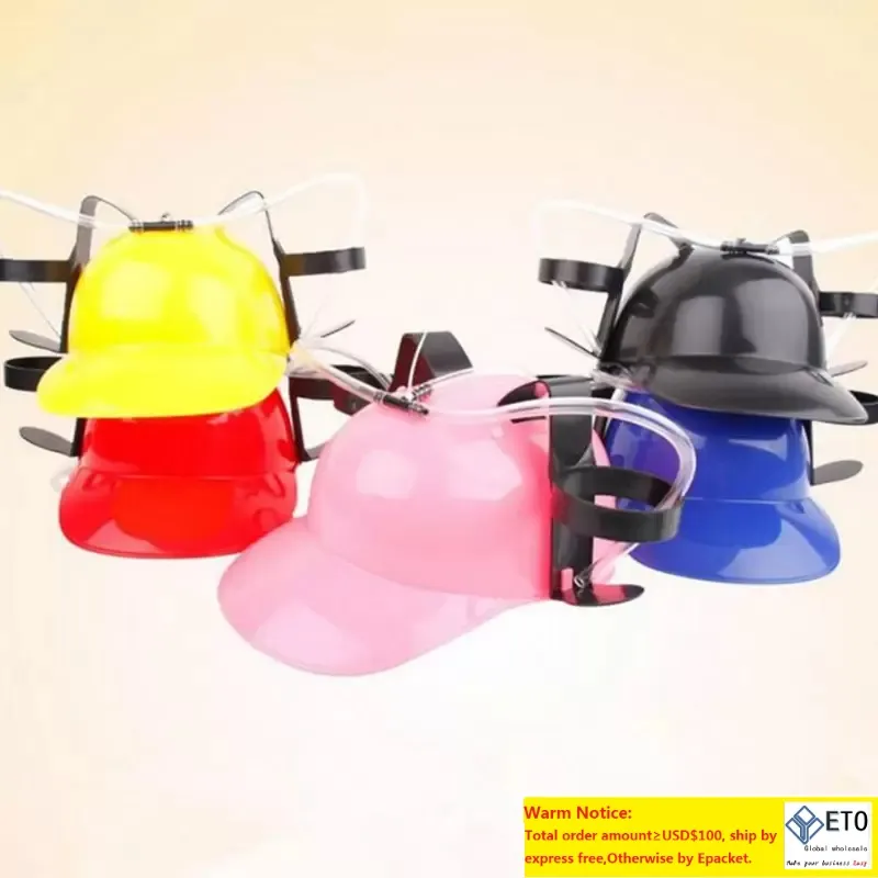 Straw Helmet Drinking Hat Beer Soda Dual Straw Drinking Hat - Main Image
