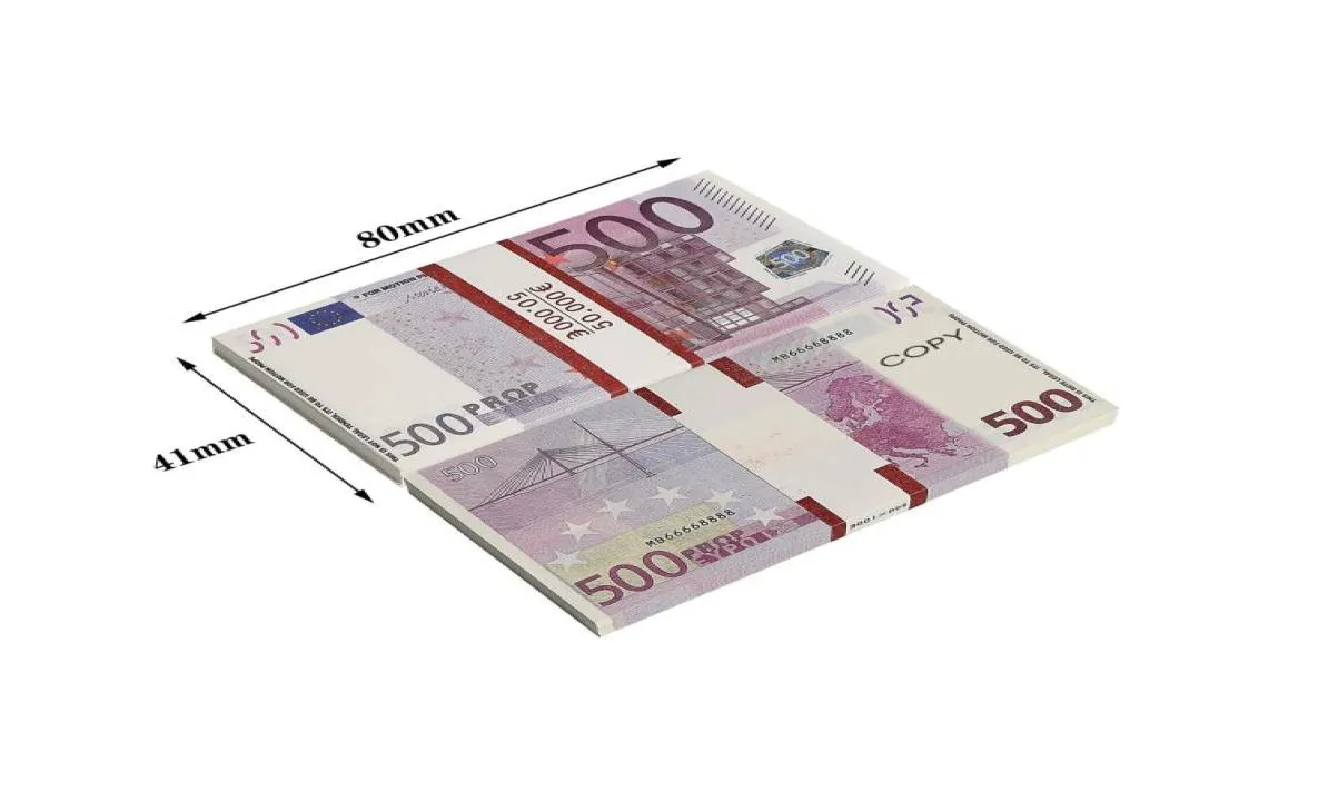 Prop Money 500 Euro Bill för Online Euro Fake Movie Moneys 500 räkningar Full Print Copy Party Realistic Fake UK Banknotes Paper1485576