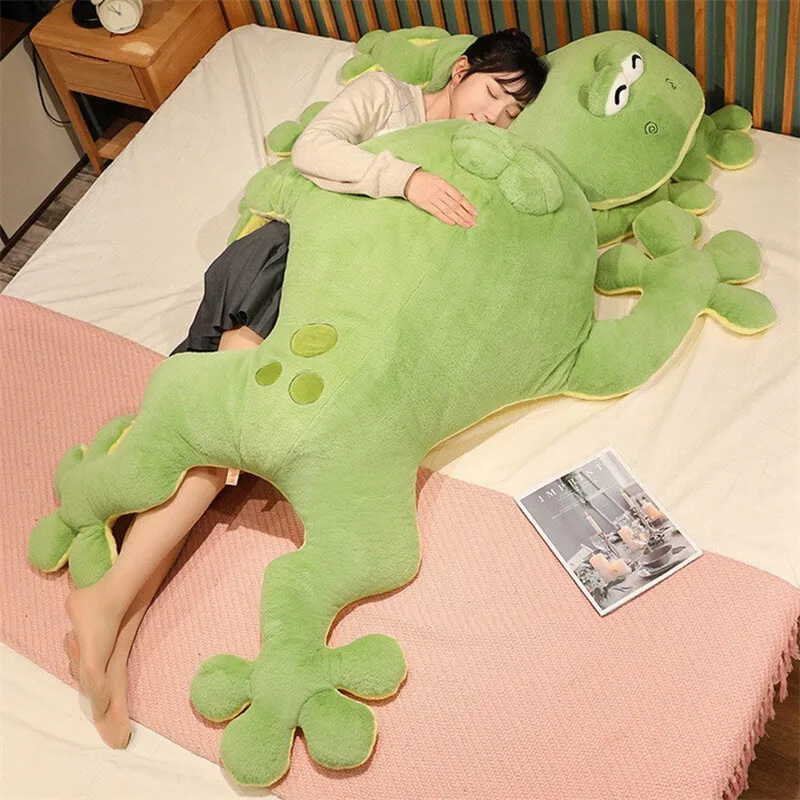 Giant 130cm Frog Pillowfort Weighted Plush Dinosaur Stuffed Pillow Cushion  For Home Decor, Kids Birthday Gift, Boys Big Eye DY10156 From Dorimytrader,  $57