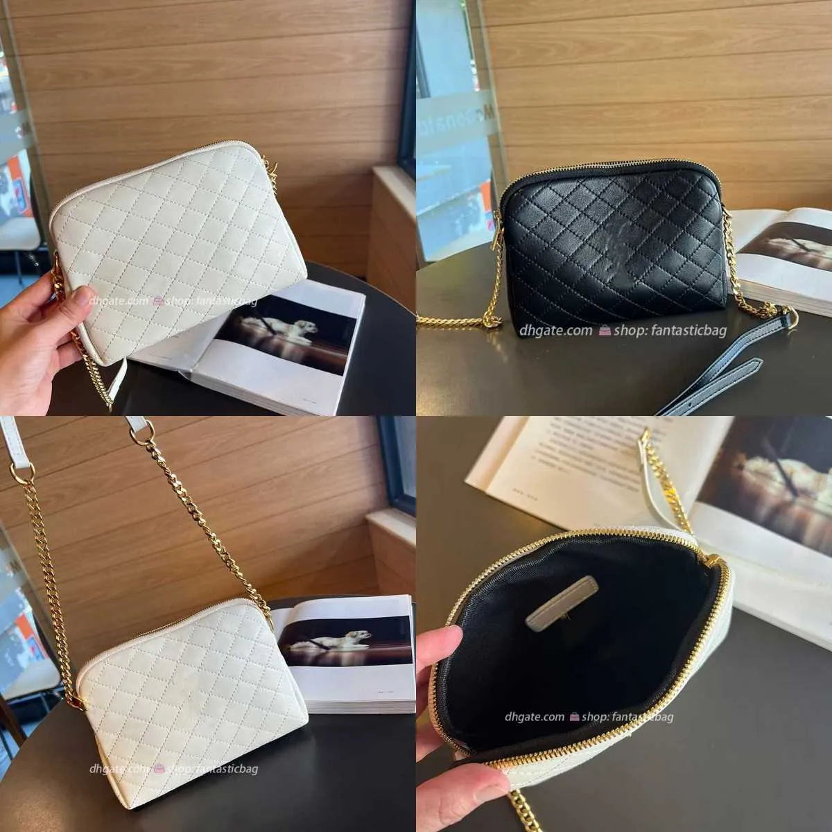 Y-vormige echte lederen kettingtas 3899 Shell Cross Body Drawing Envelop onderarm modeontwerper hobo dames handtas emmer bakken handtas luxe