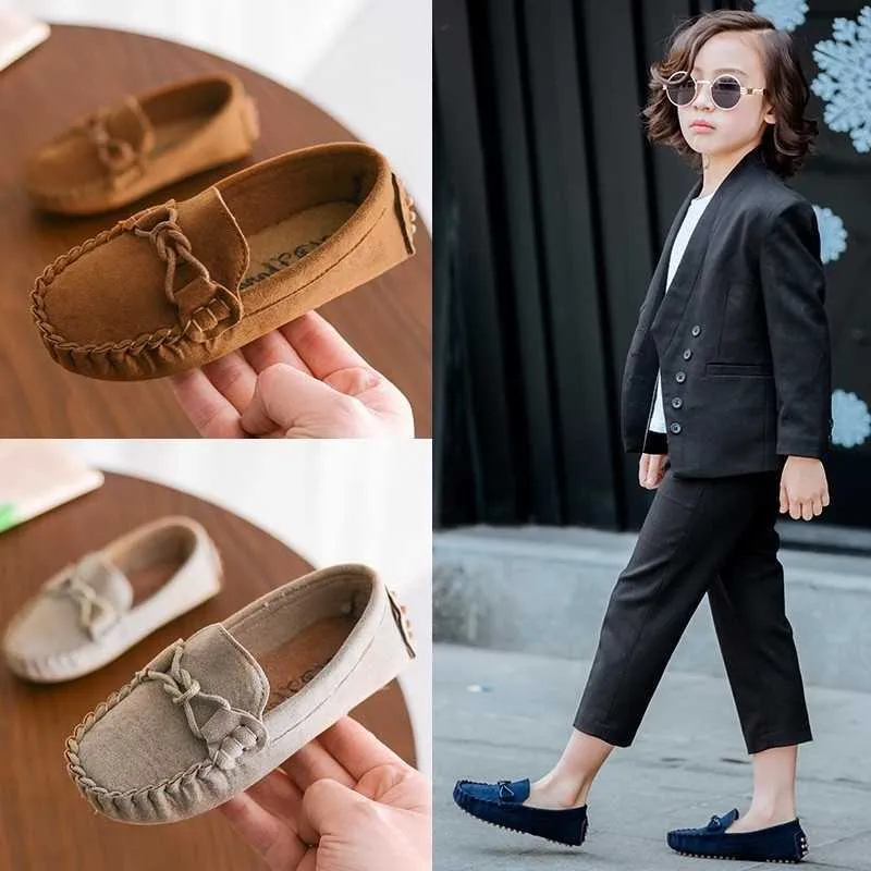Athletic Outdoor Spring New Children Loafers Flat Shoes For Kids Baby Boys Casual Shoes Toddler Girls Soft Bottom Sneakers Solid Soft Breathable W0329